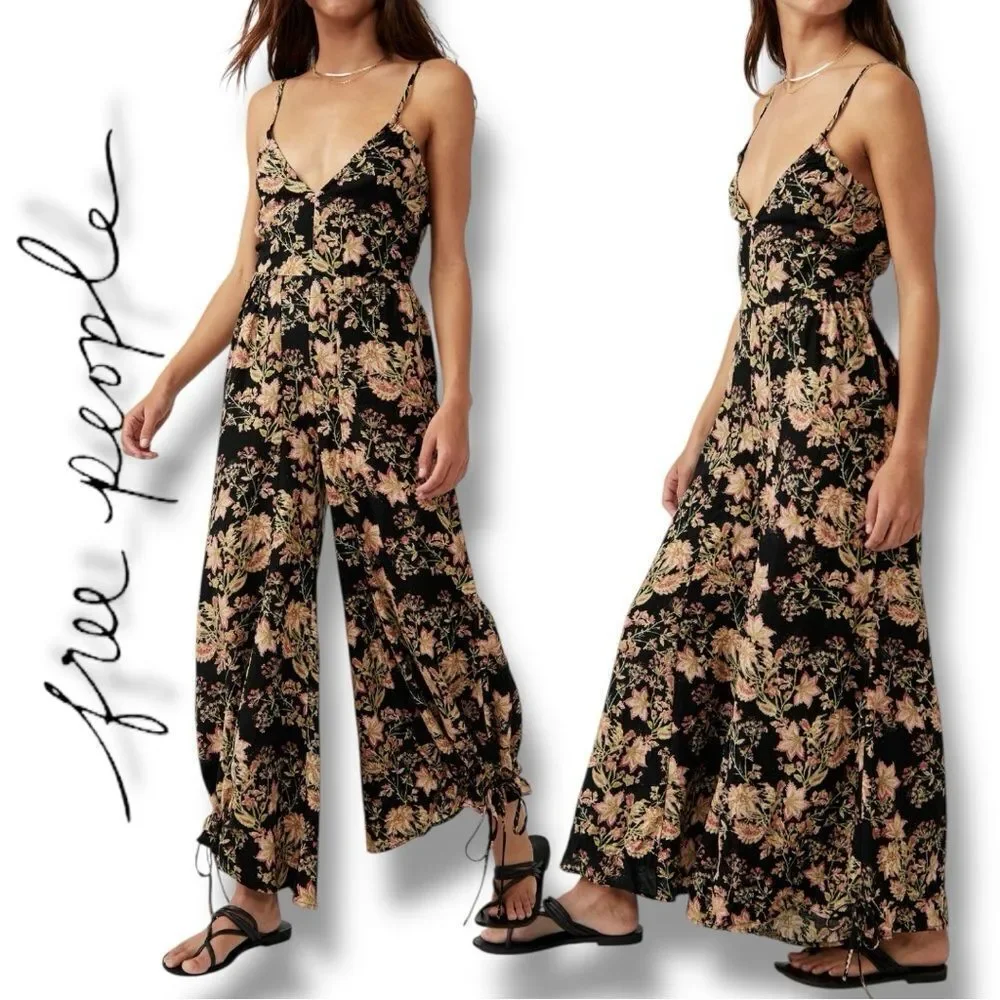 FREE PEOPLE Women’s Stand Out Floral Print One-Piece/Jumpsuit in the Size Large